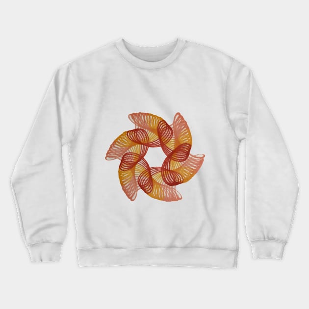 Spirograph Ring of Fire Pattern Crewneck Sweatshirt by Travelling_Alle